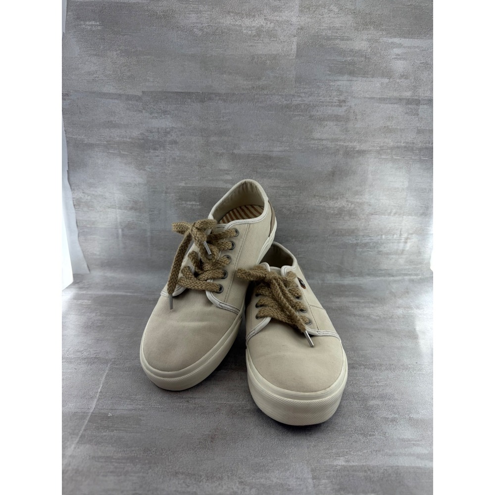 Taos Super Soul Cream Canvas Suede Sneakers Women Sz 8.5W Low Top Lace Up